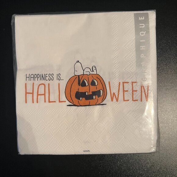 Snoopy Jack O Lantern Halloween Party Paper Napkins - Picture 1 of 3